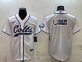 Men's Indianapolis Colts White Team Big Logo With Patch Cool Base Stitched Baseball Jersey,baseball caps,new era cap wholesale,wholesale hats
